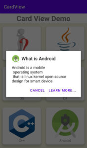cardView with Alert Dialog