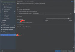 how to solve Design view missing android studio 6 uncheck "use new Layout Rendering engine"