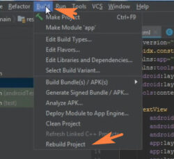 Rebuild project android studio 