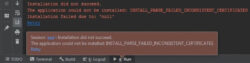 installation did not success in android 