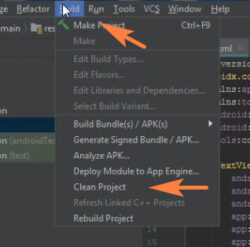 Clean project android studio 