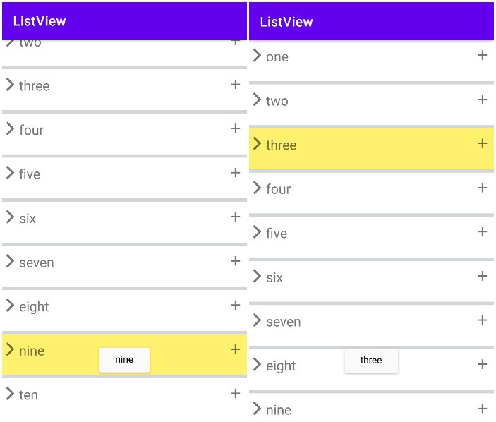 ListView with highlight selected items