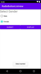 RadioButton in android studio select gender