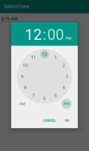 TimePicker dialog