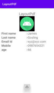 how to create xml LinearLayout to pdf file in android studio