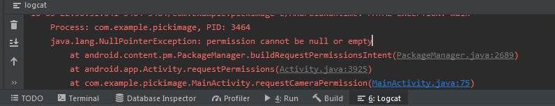 permission cannot be null or empty