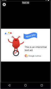 Show interstitial ads in app on click button