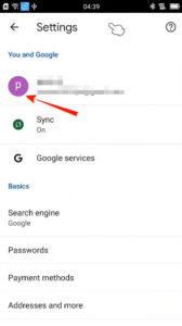 Gmail Account setting page