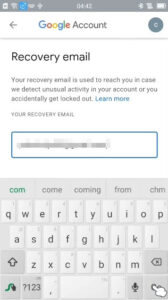 Add recovery email ID in Gmail Add recovery email ID in Gmail