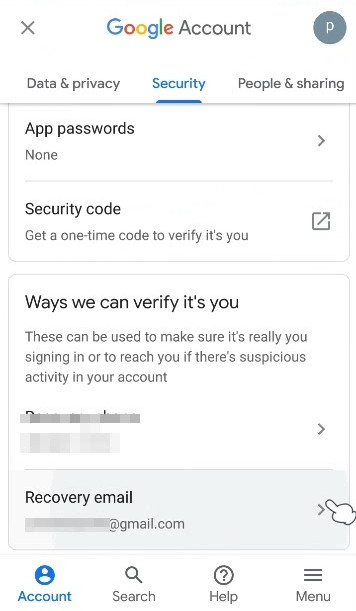how to add recovery email id in Gmail