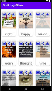 GridView Images app with set image as wallpaper, Share Image, save image in android