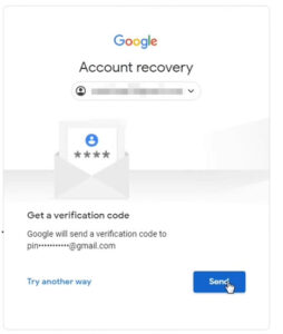 Get Verification code through your recovery email id