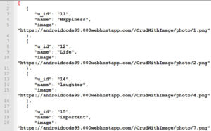 PHP file to encode the data and get JSON response.