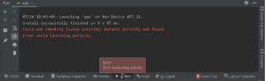Default Activity not found