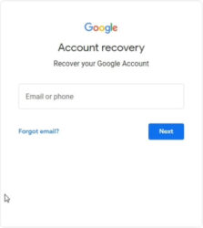 account recovery enter gmail id or phone no
