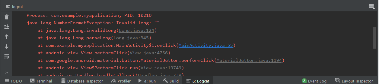 NumberFormatException: Invalid long: ""
