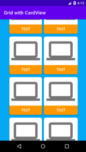 GridLayout and cardview UI in android