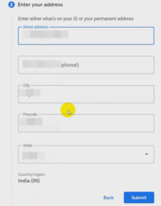 Google Play Console account -verify identity address 