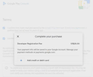 Google play developer account payment 