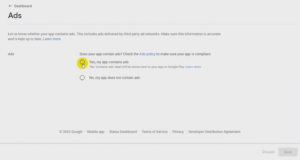 ads google play console