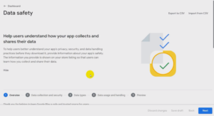 data safety google play console