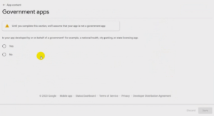 government app google play console