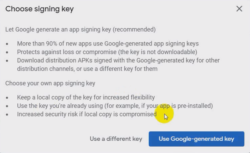 signing key app google play console