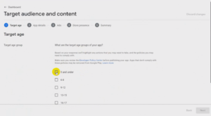 Content Target audience google play console