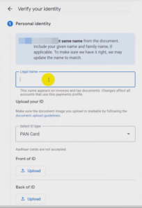 Google Play Console account -verify identity upload document