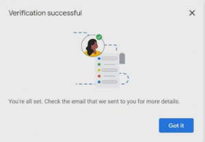 Google Play Console account -verify identity verification successfully 