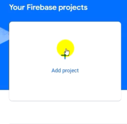 add project in firebase console 