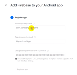 register android app firebase